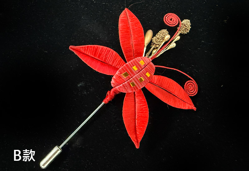 傳統紅春仔花(蝴蝶)夾/胸針/髮梳